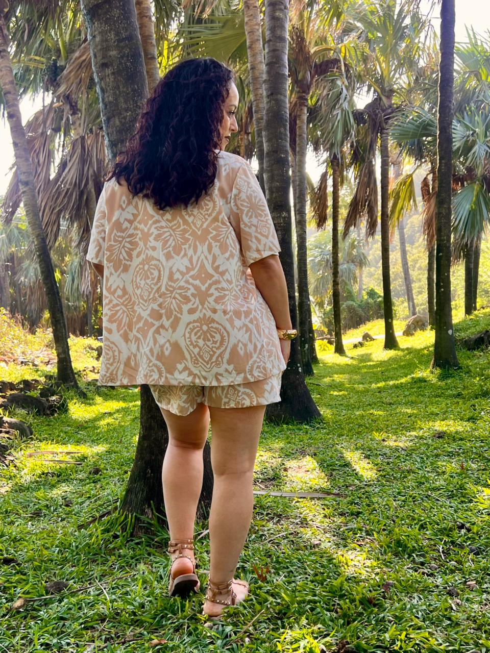 Ensemble short 3 pièces beige