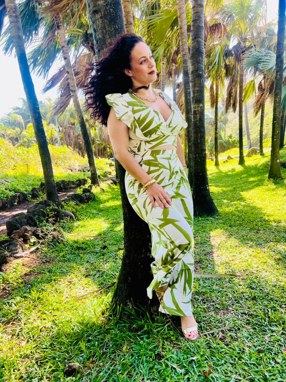 Ensemble fleuri vert
